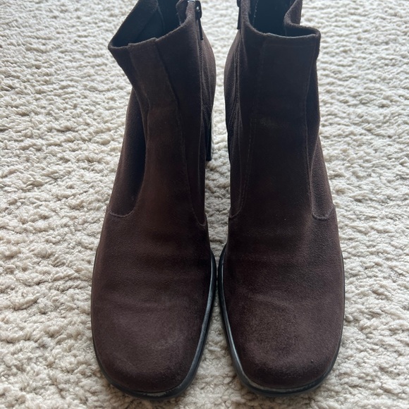 Franco Sarto ankle boots size 10 dk brown suede - Picture 2 of 4